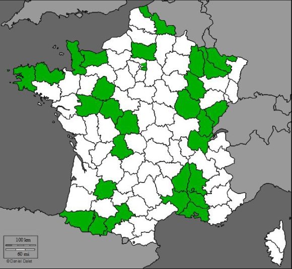 Carte de France des candidats aux législatives interpellés par les groupes locaux de l'AFPS*