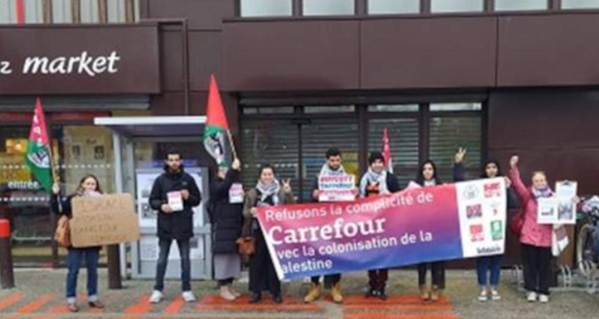 Action BDS Carrefour a Fives Lille Association France Palestine Solidarite