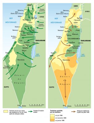 1948-1949 : les différents mouvements militaires de la première guerre israélo-arabe
