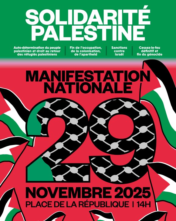 manif29novembre insta appel 1 492a4 À Paris, manifestation nationale de soutien à la Palestine