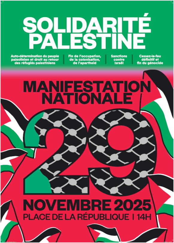 manif29novembre a2 20251024 11h53 hd 492a3 À Paris, manifestation nationale de soutien à la Palestine